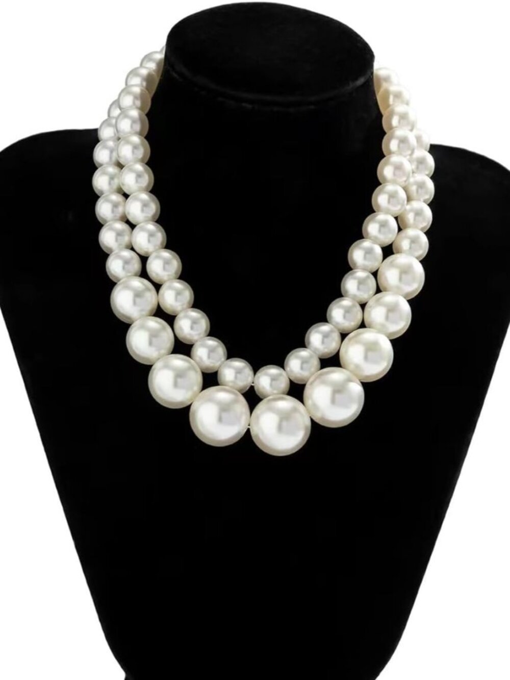 Pearl Necklace for Women Big Chunky Pearl Choker Necklace Exaggerated Large Pear - Picture 4 of 6